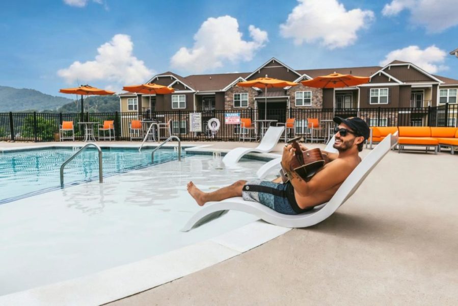 Evolve Companies Mountain View Apartments Asheville Pool Music