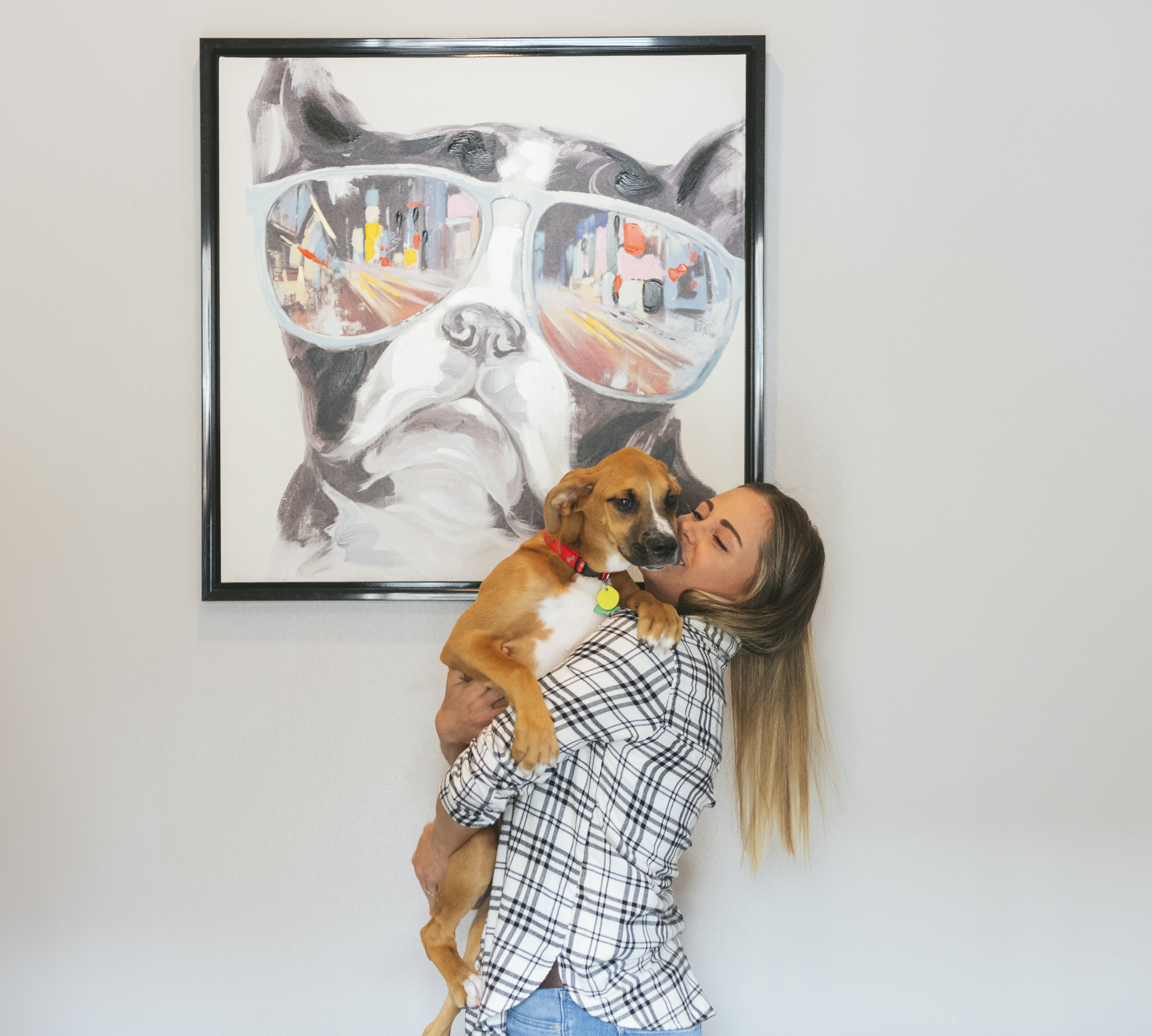 valentine's day gift ideas girl with dog in front of animal art evolve companies