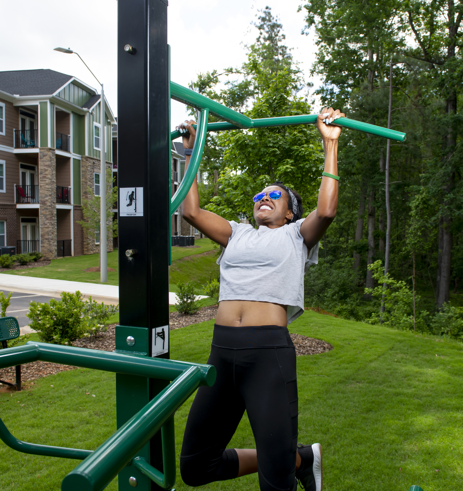 girl exercising outdoors at evolve community