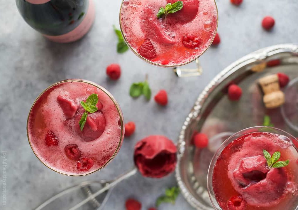 raspberry sorbet rose float joyful healthy eats evolve blog