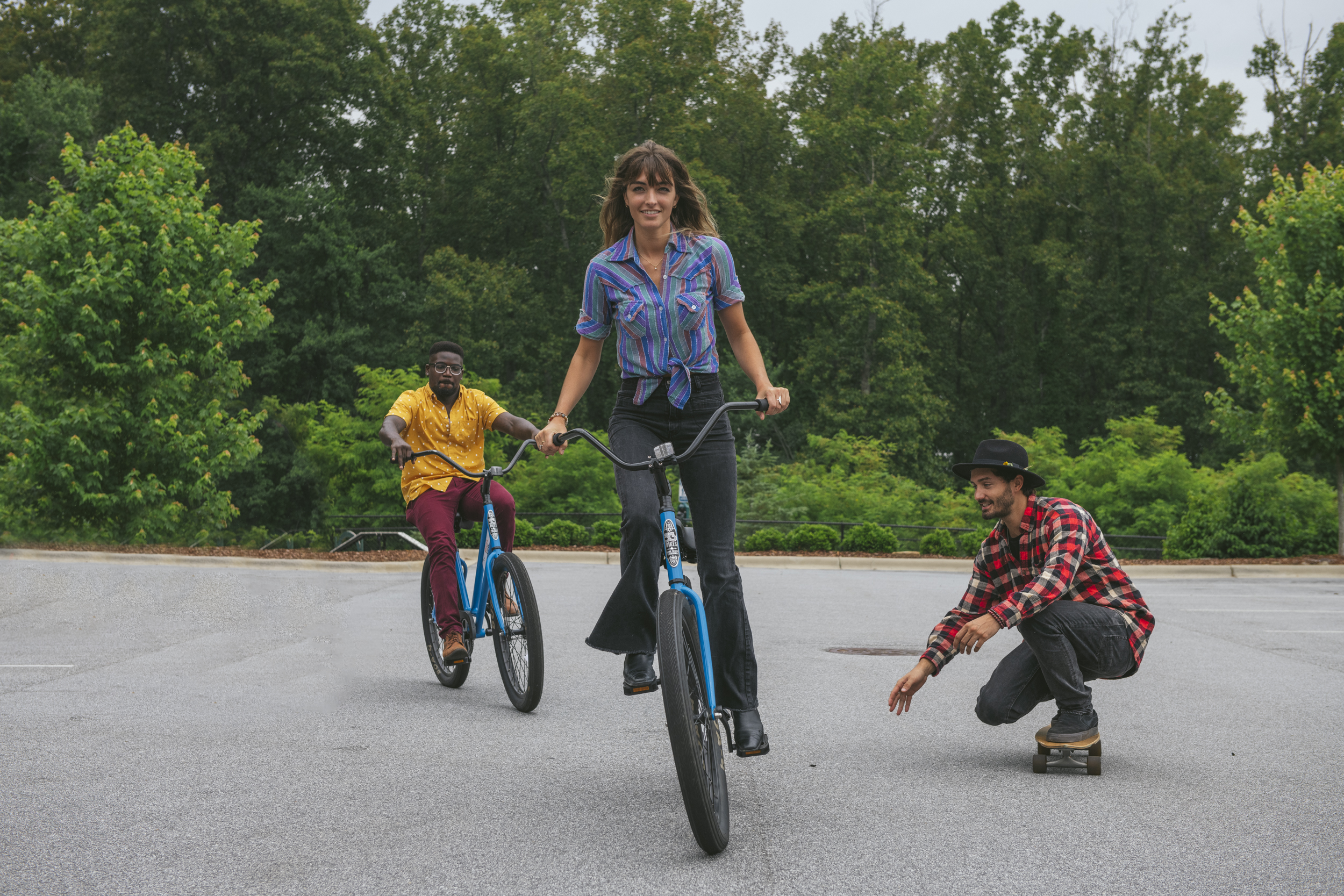 people on bikes outdoors at evolve