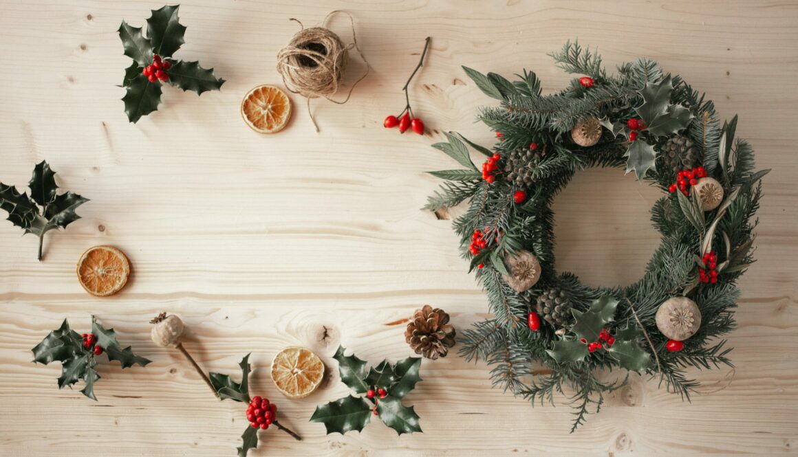 evolve blog wreath festive front door