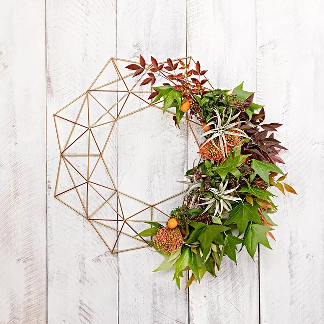 modern geometric fall wreath evolve blog