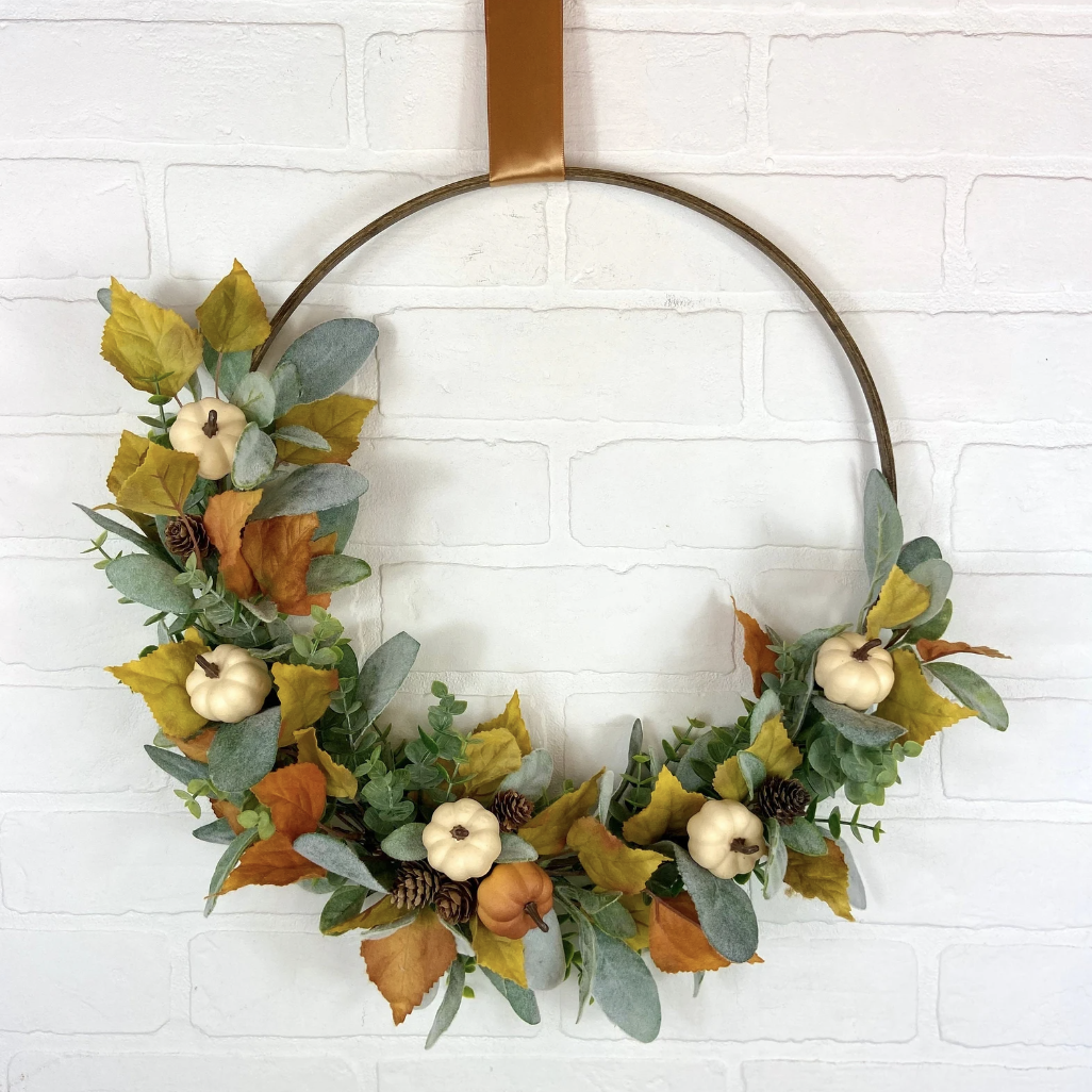 modern hoop fall wreath evolve blog