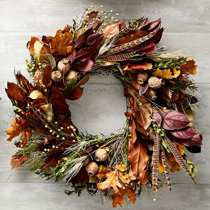 pheasant feather woodsy fall wreath evolve blog