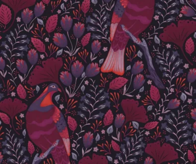 berry and bird wallpaper evolve pantone viva magenta blog