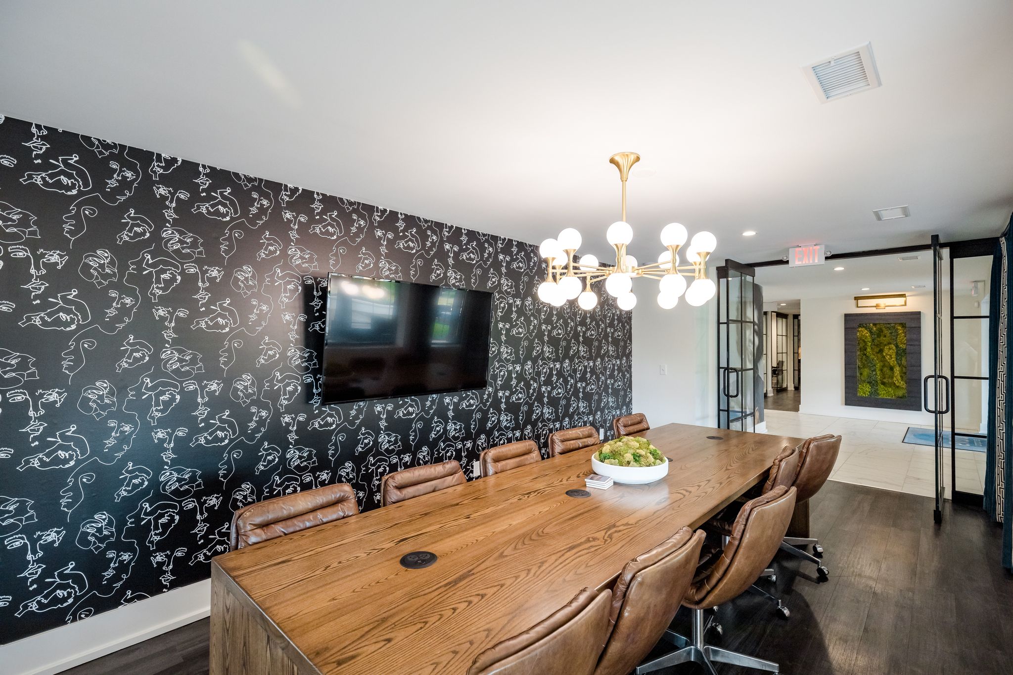 conference room with coastal succulent plant art at oceans rv resort