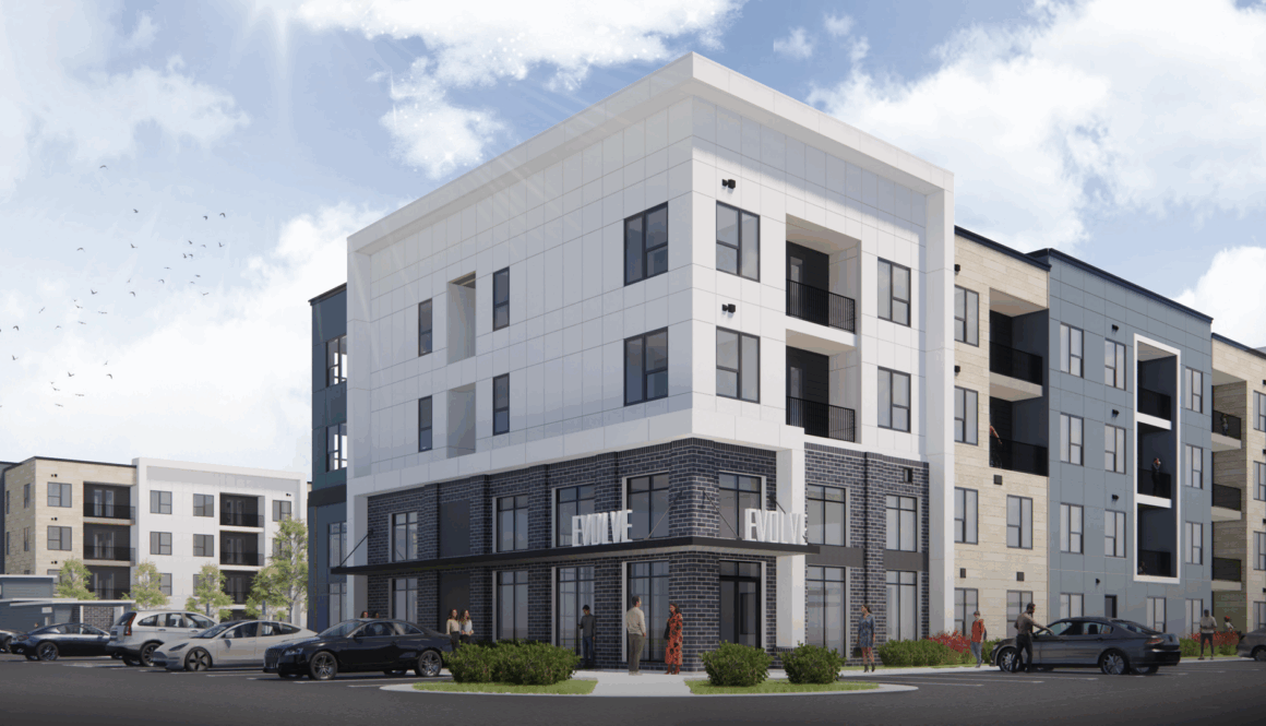 Evolve at Mebane Oaks exterior office rendering