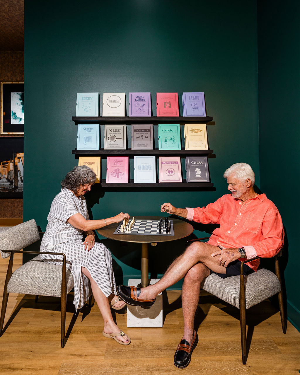 couple playing chess at Evolve Waterford